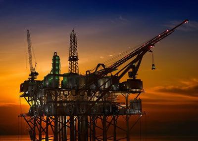 Naftna industrija platforma u sumrak Default Title