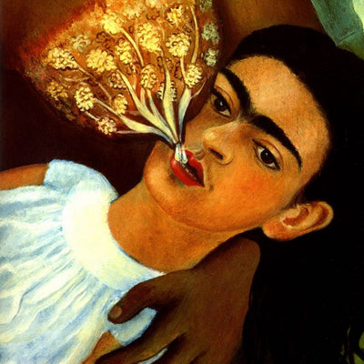 Frida Kahlo, My Nurse and me, Detail the face of Frida Default Title