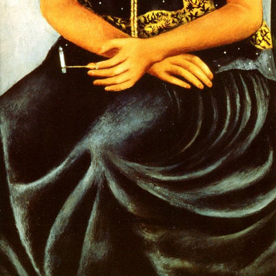 Frida Kahlo, Self portrait with a Itzcuintli dog painting Default Title