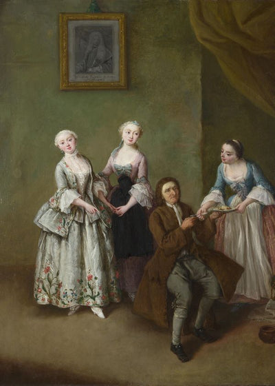 Pietro Longhi An Interior with Three Women and a Seated Man Default Title