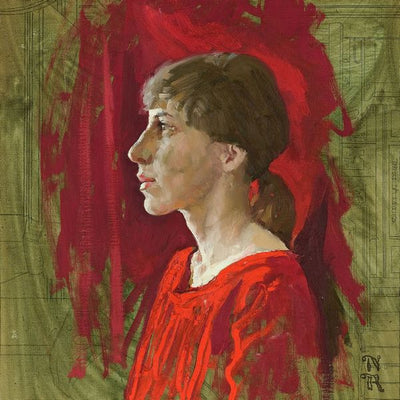 Rockwell, Norman Percevel, Portrait of a Woman in a Red Dress Mrs. David Shapiro 1960 Default Title