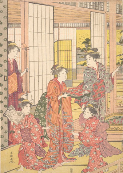 Katsukawa Shuncho Young Woman With A Tray Full Of Sweets Default Title