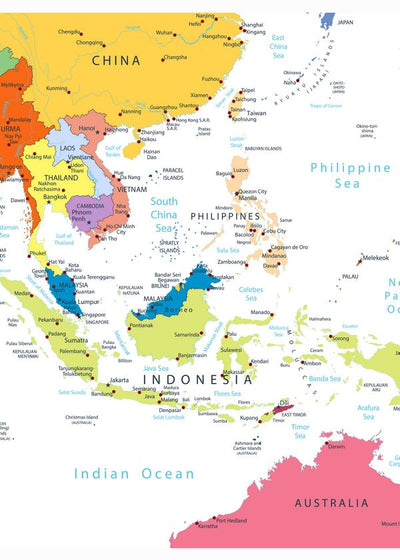 Mape Azije bela pozadina Default Title