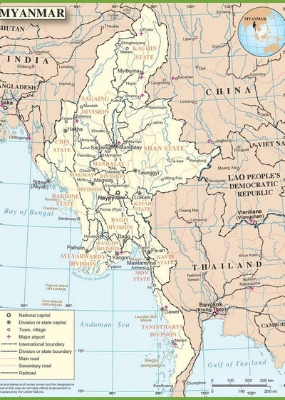 Mape Burma detaljna mapa Default Title