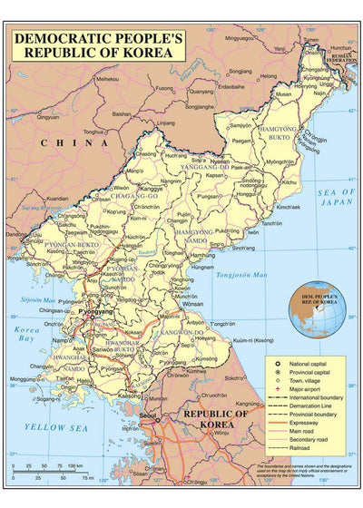 Mape Severna Koreja politcka mapa Default Title