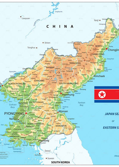 Mape Severna Koreja reljefna Default Title