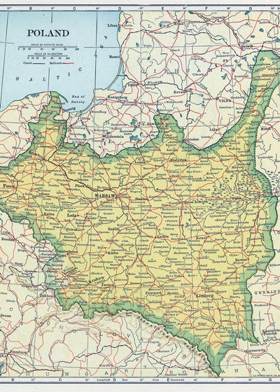 Mape Poljska prikaz puteva i gradova Default Title