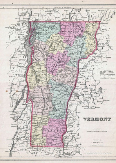Mape Vermont istorijska mapa Default Title