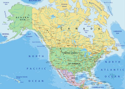 Mape severne Amerike politicka Default Title