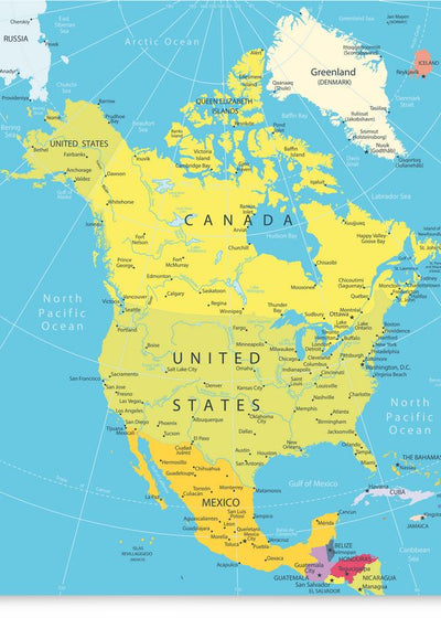 Mape severne Amerike sarena politicka Default Title
