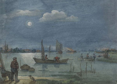 Avercamp, Hendrick, Fishermen in the moonlight Default Title