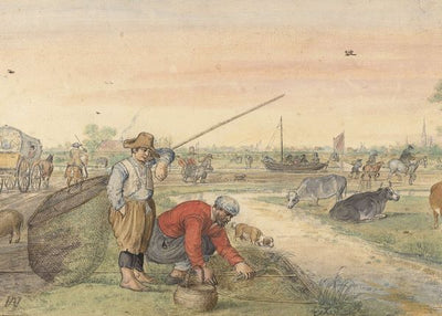 Avercamp, Hendrick, Fishermen with nets along the path Default Title