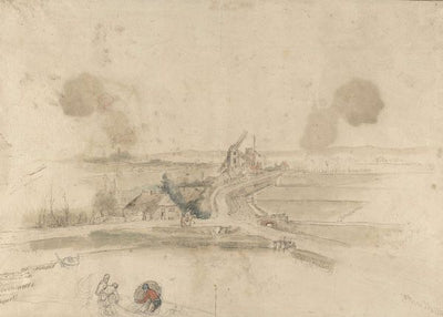 Avercamp, Hendrick, Landscape with houses and two mills along the road Default Title