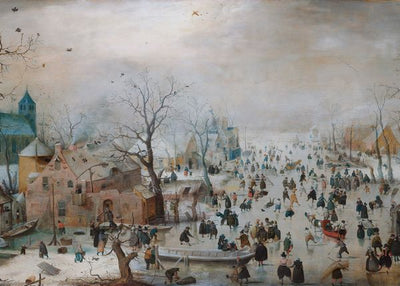 Hendrick Avercamp, Winter landscape with skaters Default Title