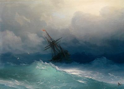 Ivan Aivazovsky, Ship in the stormy sea Default Title