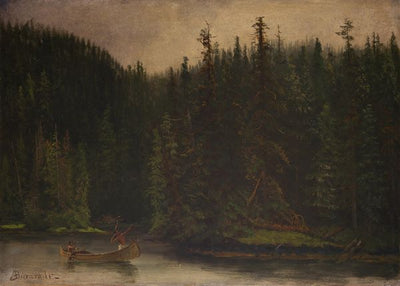 Albert Bierstadt, Indian Hunters in Canoe Default Title