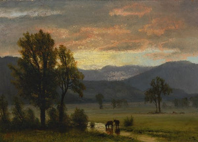 Albert Bierstadt, Landscape with cattle Default Title