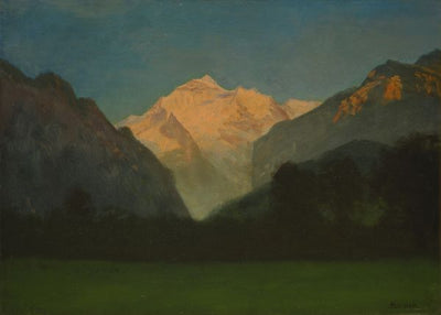 Albert Bierstadt, View of Glacier Park or Sunset on Peak Default Title