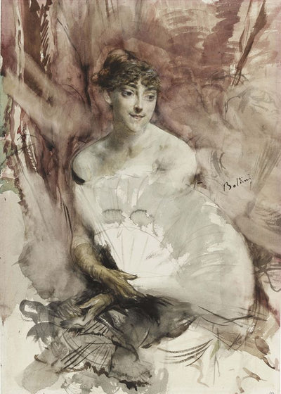 Giovanni Boldini Woman With Fan Seated In A Theatre Box The Countess Of Rasti Default Title