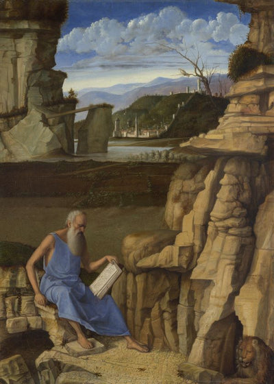 Giovanni Bellini Saint Jerome reading in a Landscape Default Title