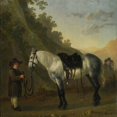 Abraham van Calraet, A Boy holding a Grey Horse Default Title