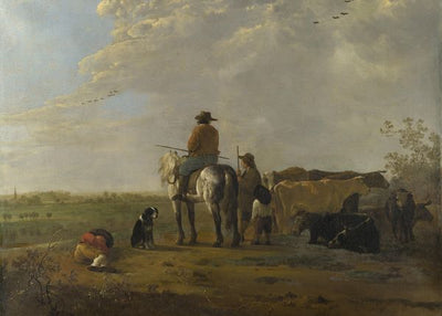Aelbert Cuyp, A Landscape with Horseman, Herders and Cattle Default Title