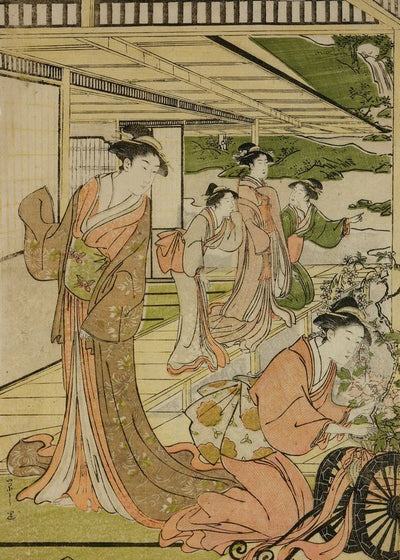 Chobunsai Triptych The Ladies On The Veranda Default Title