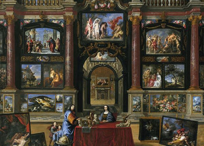 Coques, Gonzales, Interior with figures among the paintings Default Title