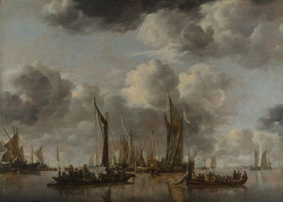Jan van de Cappelle, A Shipping Scene with a Dutch Yacht firing a Salute Default Title