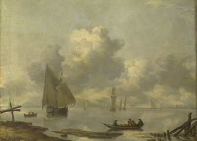 Jan van de Cappelle, Vessels in Light Airs on a River near a Town Default Title