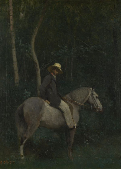 Jean Baptiste Camille Corot Monsieur Pivot on Horseback Default Title