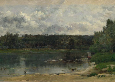 Charles Francois Daubigny, River Scene with Ducks Default Title