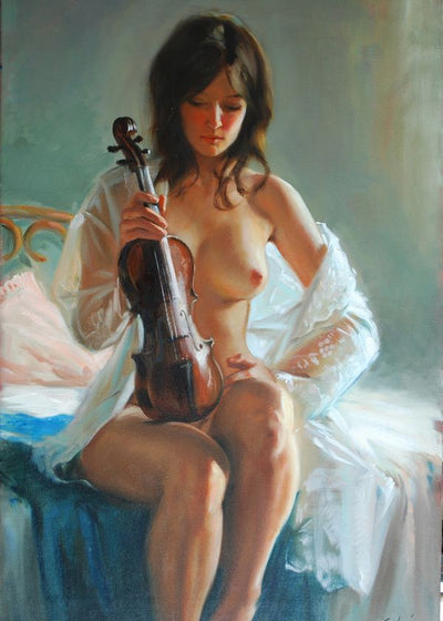 Gulyas Laszlo Girl with violin Default Title