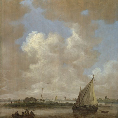 Jan van Goyen, A River Scene, with a Hut on an Island Default Title