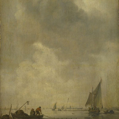 Jan van Goyen, A River Scene, with Fishermen laying a Net Default Title
