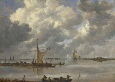 Jan van Goyen, An Estuary with Fishing Boats and Two Frigates Default Title