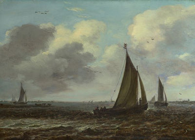 Jan van Goyen, Sailing Vessels on a River in a Breeze Default Title