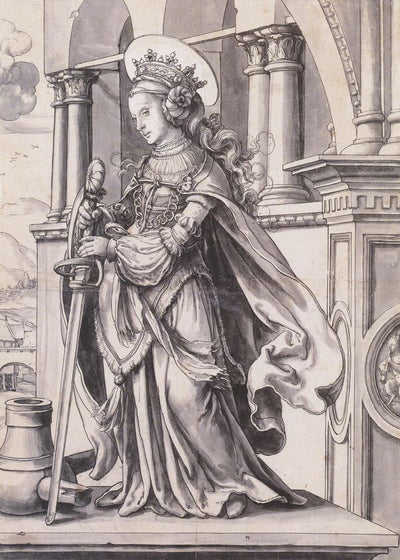 Hans Holbein The Younger St Catherine Of Alexandria Design For A Stained Glass Window Default Title