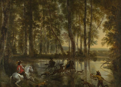 Jan Hackaert and Nicolaes Berchem, A Stag Hunt in a Forest Default Title