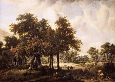 Hobbema, Meindert, Forest Landscape with peasant houses Default Title
