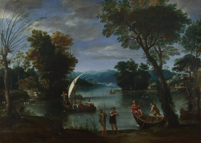 Giovanni Battista Viola, Landscape with a River and Boats Default Title