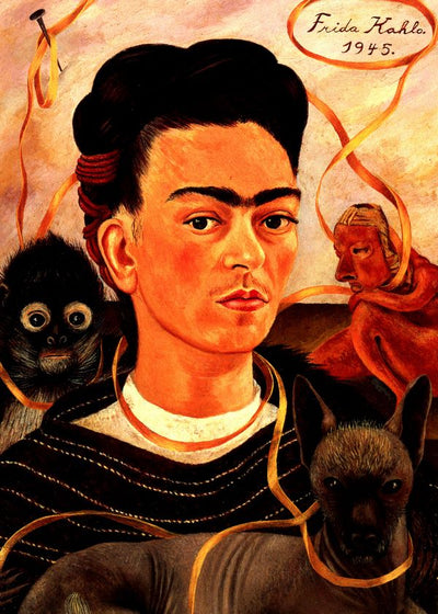 Frida Kahlo Self portrait with the Monkey art Default Title