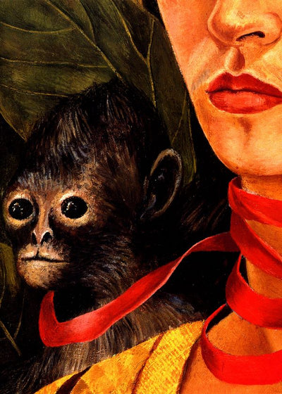 Frida Kahlo Self portrait with the monkey Detail the monkey painting Default Title