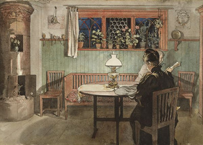 Carl Larsson, When the Children have Gone to Bed painting Default Title