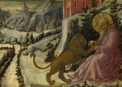Fra Filippo Lippi, Saint Jerome and the Lion, Predella Panel Default Title