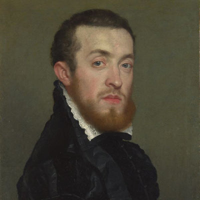 Giovanni Battista Moroni, Bust Portrait of a Young Man with an Inscription Default Title