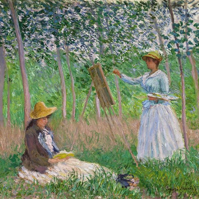 Claude Monet, In The Woods At Giverny, Blanche Hoschede At Her Easel With Suzanne Hoschede Reading, 1887 Default Title