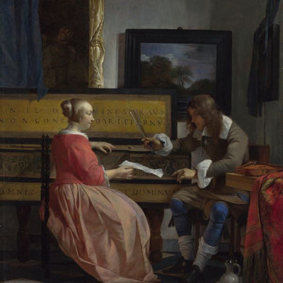 Gabriel Metsu, A Man and a Woman seated by a Virginal Default Title