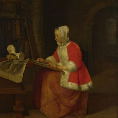 Gabriel Metsu, A Young Woman seated drawing Default Title