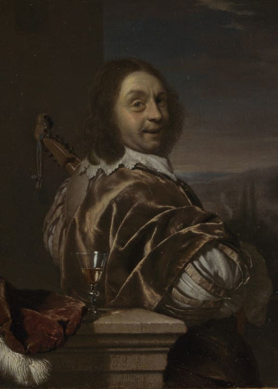 Frans van Mieris the Elder Self Portrait of the Artist with a Cittern Default Title